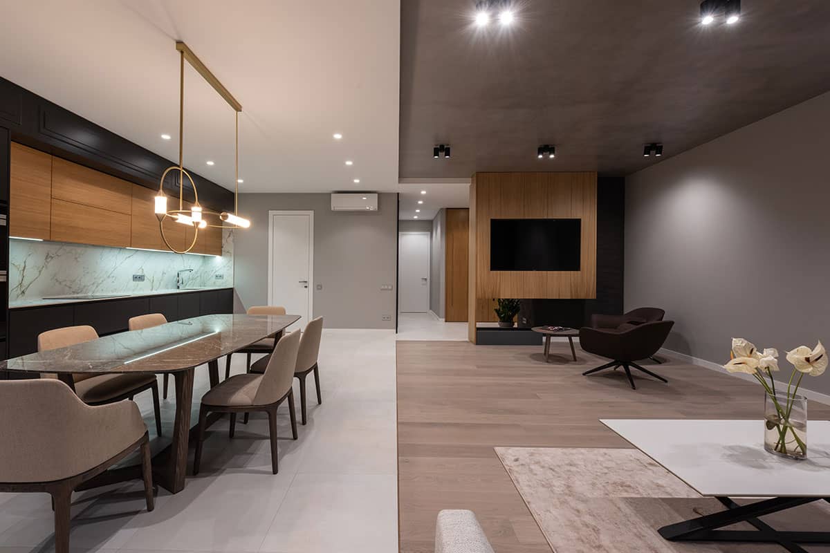 Living room in open concept